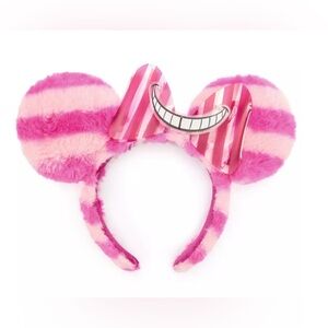 Disney Parks Striped Cheshire Cat Ears Headband with Iconic Grin